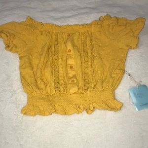 Yellow off the shoulder top